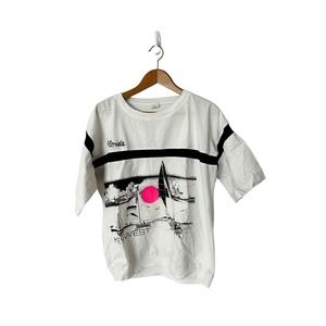 Vintage Rudman 80s/90s Keywest Florida short sleeve‎ banded shirt top